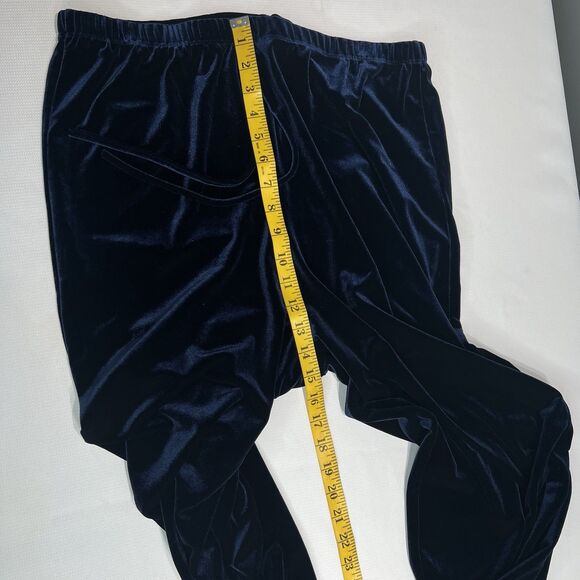 Vintage Adrian Karen Blue Velvet Pantsuit Set Sz 1X Wide Leg Elegant Party - Picture 8 of 16